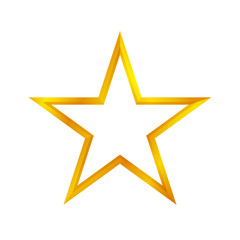 Obraz premium gold star shape isolated on white background, golden star icon, gold star logo, image of golden star symbol for graphic element of decorate embellish design