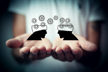 Brainstorming concept, knowledge sharing