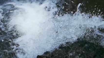 Slow motion shot of the waterflow.