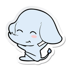 sticker of a cute cartoon elephant