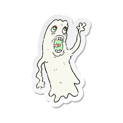 retro distressed sticker of a cartoon ghost
