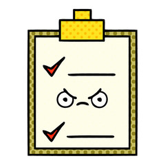 comic book style cartoon check list