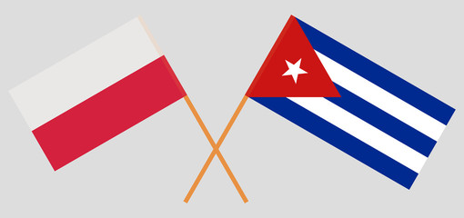 Poland and Cuba. The Polish and Cuban flags. Official colors. Correct proportion. Vecto
