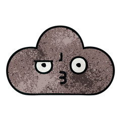retro grunge texture cartoon storm cloud