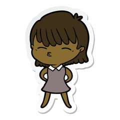 sticker of a cartoon woman