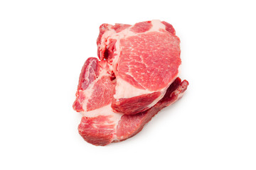 Raw pork isolated on white background.