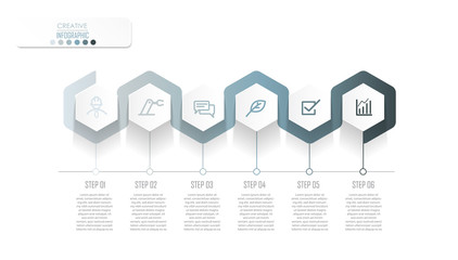 Infographic Diagram design with step process flowchart for Business and presentation timeline template