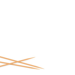 illustration Wooden Toothpicks isolated on white background and copy space, Bamboo Toothpick small sharp, Realistic Toothpicks wood