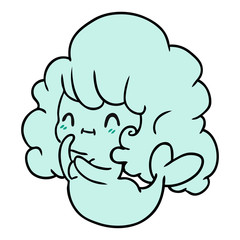 cartoon kawaii cute ghost mermaid