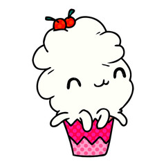 cartoon kawaii octopus cupcake