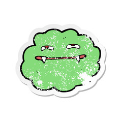 retro distressed sticker of a cartoon vampire cloud