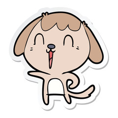 sticker of a cute cartoon dog