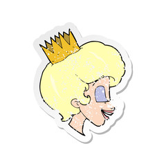 retro distressed sticker of a cartoon princess