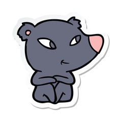 sticker of a cute cartoon bear