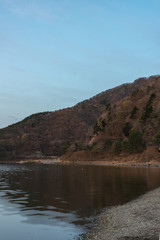 Fototapeta premium View of Lake shoji ( Shojiko ). Yamanashi Prefecture, Japan