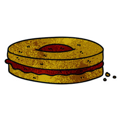 quirky hand drawn cartoon chocolate biscuit