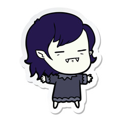 sticker of a cartoon undead vampire girl