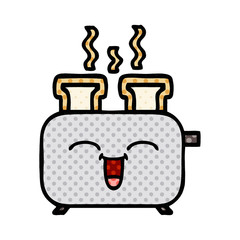 comic book style cartoon of a toaster