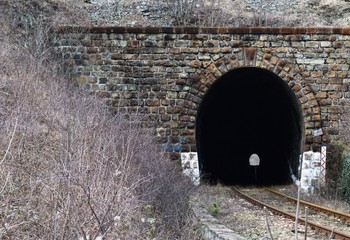 Fototapeta na wymiar one railroad tunnel