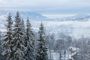 Winter panorama of Zakopane