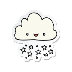 sticker of a cartoon storm cloud