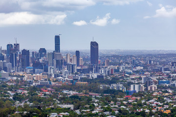 Fototapeta na wymiar Brisbane city viewed from mount Coot-tha lookout