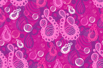 Seamless fabric/textile pattern with decorative ornamental elements