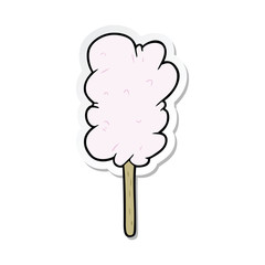 sticker of a cartoon candy floss