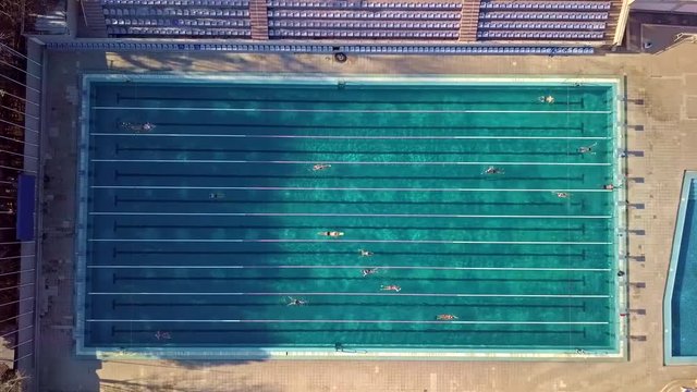 People swimming in a pool