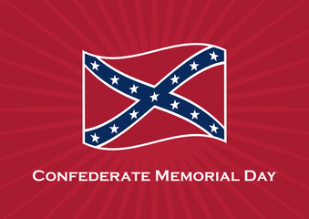 Confederate Memorial Day vector. Confederate flag vector. Public holiday in the USA. Important day