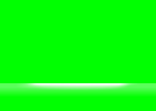 green screen colors and white light shine for background, backdrop green screen and spotlight soft, green screen space for background