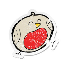 retro distressed sticker of a cartoon robin