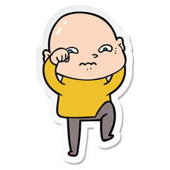 sticker of a cartoon nervous man