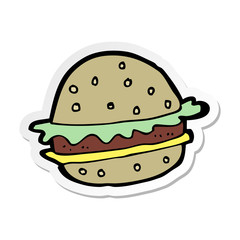 sticker of a cartoon hamburger