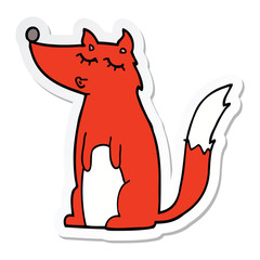 sticker of a cartoon wolf