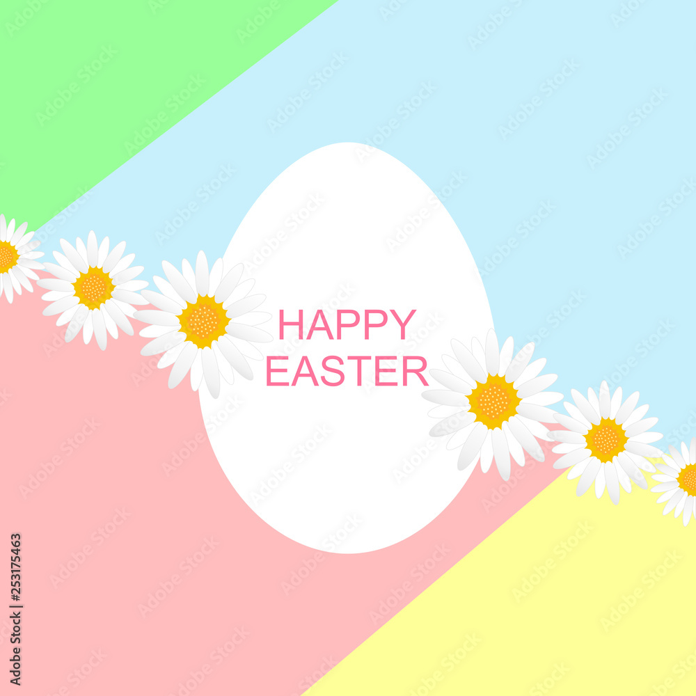 Poster easter card with egg on the background from the color triangles. vector graphic illustration.