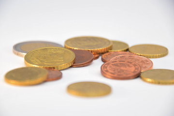 Geld, Münzen, Stapel, Euro, Kupfer, Gold, Währung, Hintergrund, Muster, liegen