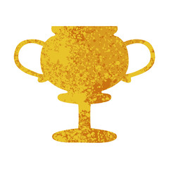 retro illustration style cartoon gold trophy
