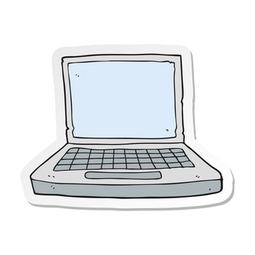 sticker of a cartoon laptop computer