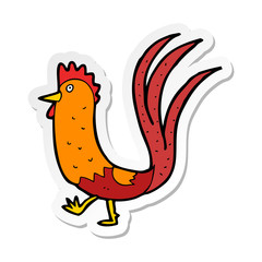 sticker of a cartoon cockerel