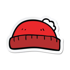 sticker of a cartoon woolly hat