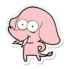 sticker of a happy cartoon elephant