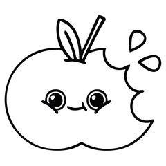 line drawing cartoon apple