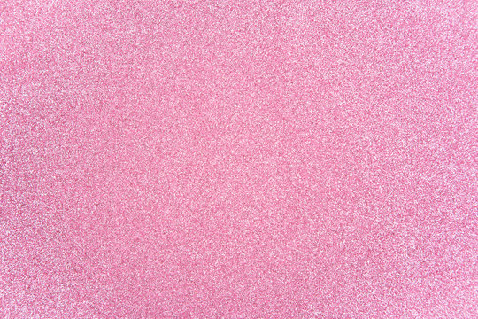 Pale Pink Sparkling Background From Small Sequins, Closeup. Brilliant Shiny Backdrop Shimmer Paper.