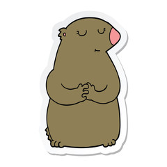 sticker of a cute cartoon bear