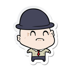 sticker of a cartoon old businessman