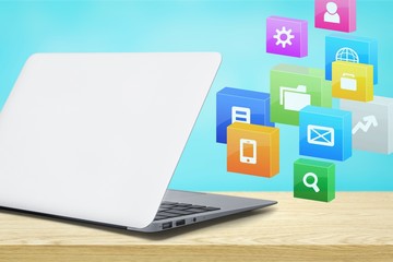 Laptop computer pc on white background