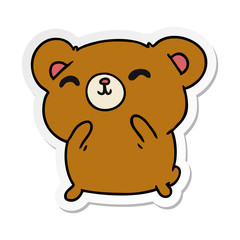 Obraz na płótnie Canvas sticker cartoon kawaii cute happy bear