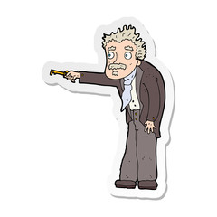 sticker of a cartoon man trembling with key unlocking