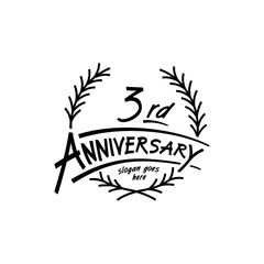 3 years design template. Vector and illustration. 3 years logo. 